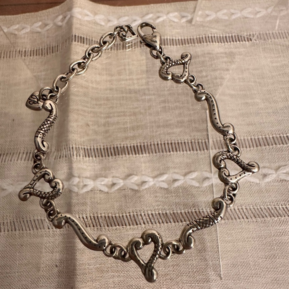 Brighton Silver Heart Link Bracelet